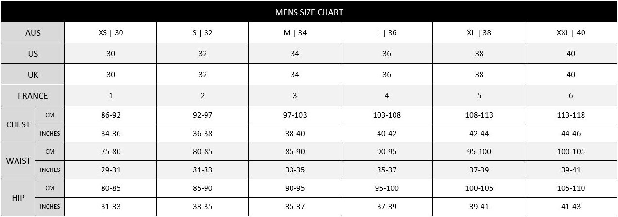 funkytrunk_men_sizechart